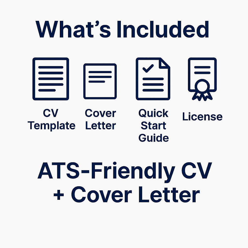 Engineering CV Kit (UK) – ATS Resume + Cover Letter | Word + Canva | Instant Download